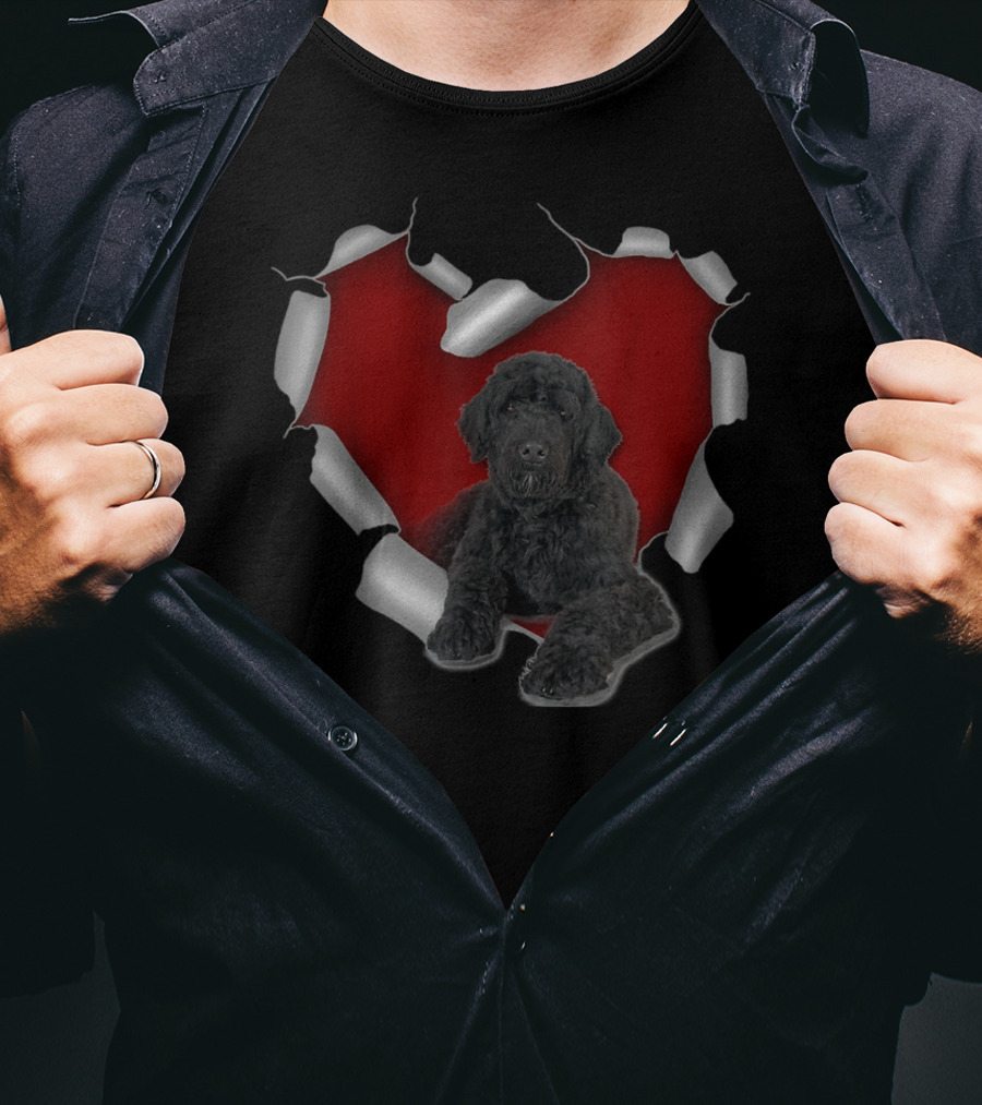 Portuguese Water Dog Torn Heart T-Shirt