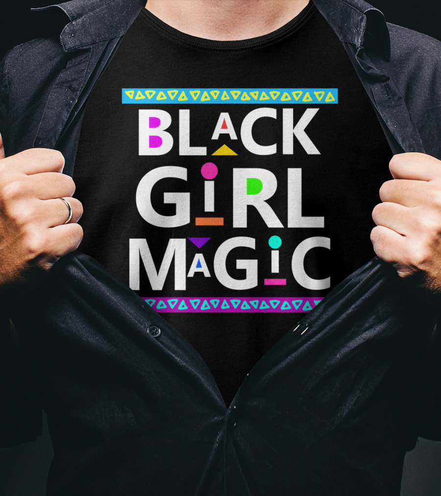 Black Girl Magic Dashiki Style With Colorful Accents T-Shirt