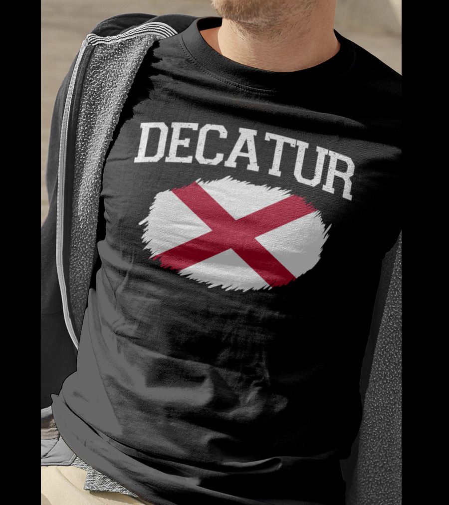Decatur Alabama Vintage USA Flag Sports T-Shirt