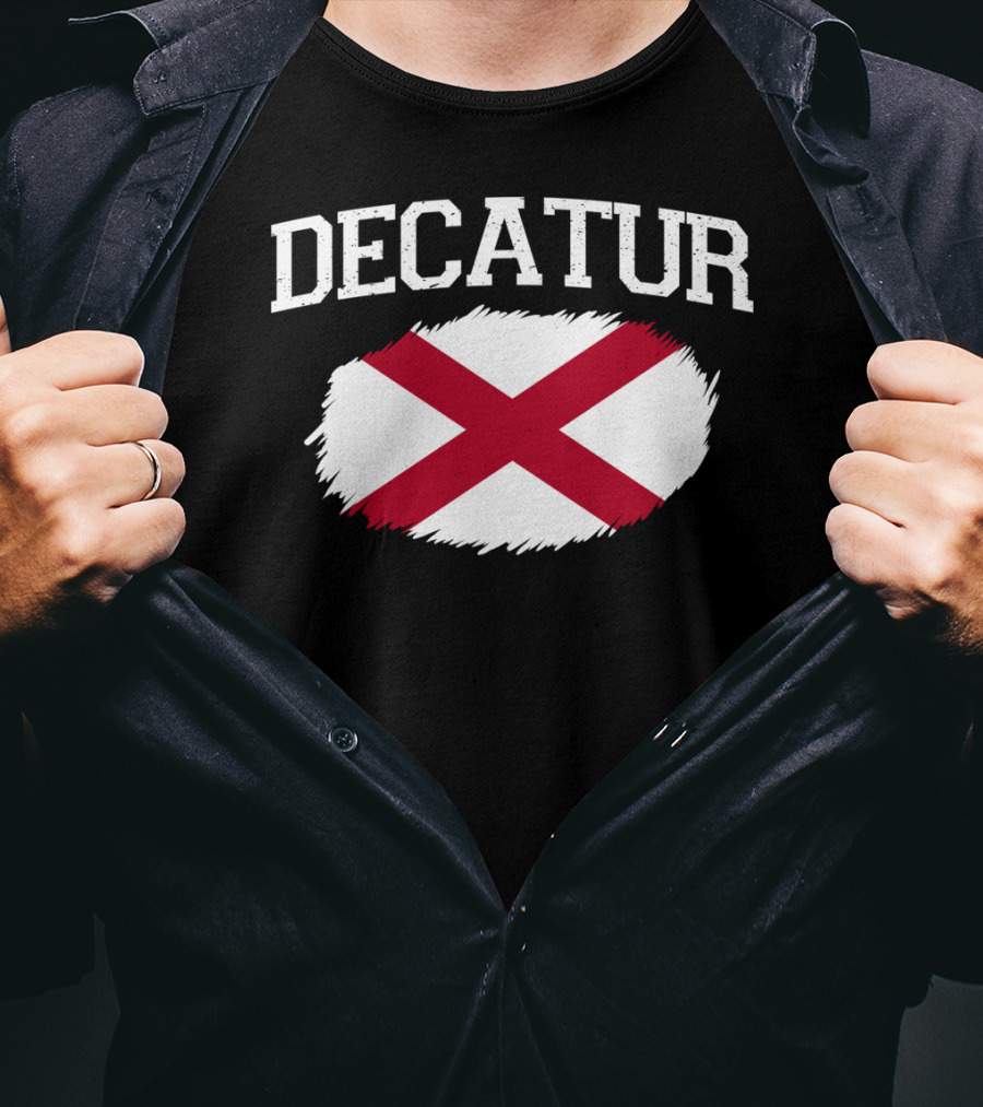 Decatur Alabama Vintage USA Flag Sports T-Shirt