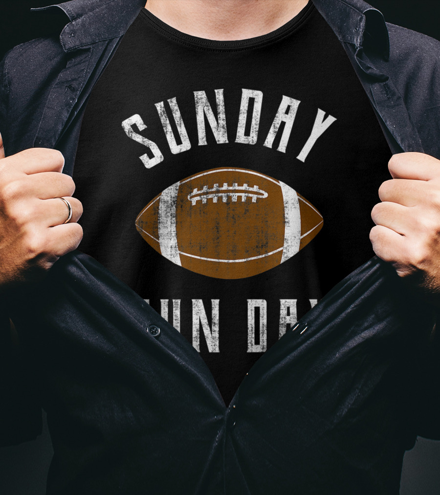 Sunday Funday Distressed Football T-Shirt
