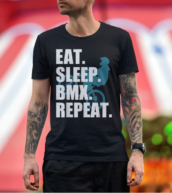Premium T-Shirt: Eat Sleep BMX Repeat Funny Vintage BMX Rider T-Shirt Eat Sleep BMX Repeat Funny Vintage BMX Rider T-Shirt