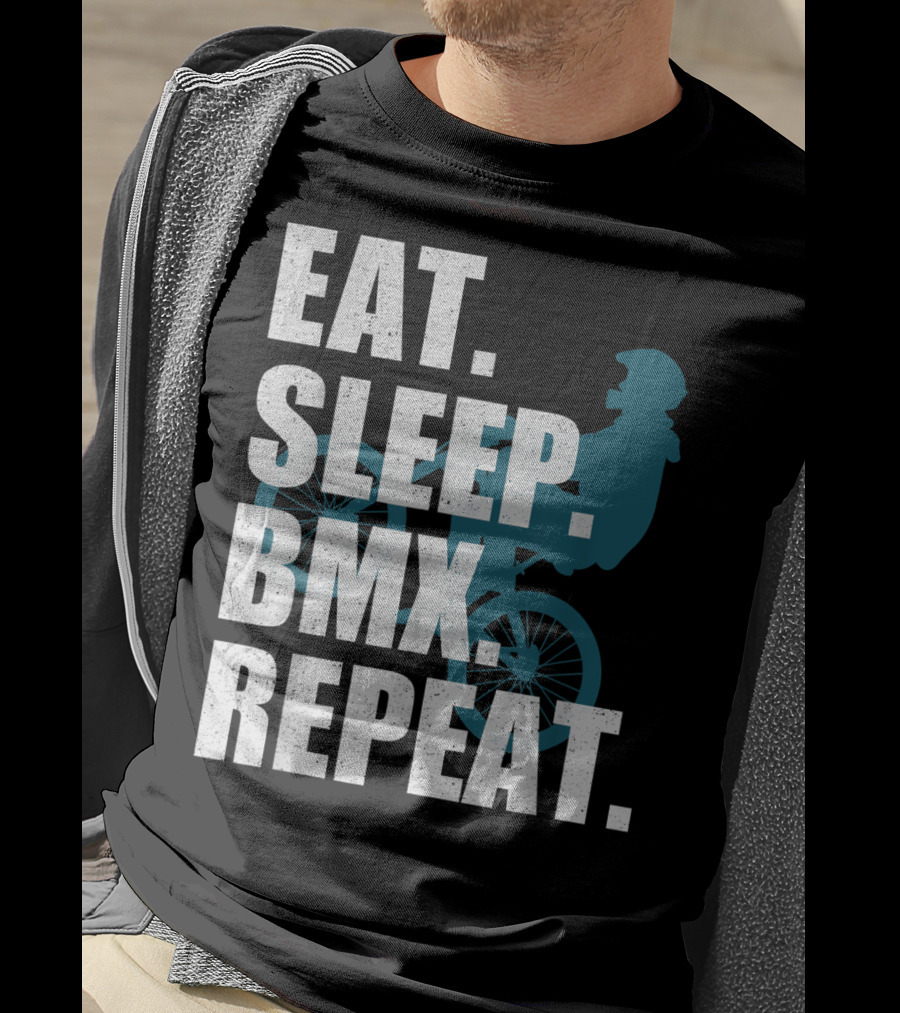 Eat Sleep BMX Repeat Funny Vintage BMX Rider T-Shirt