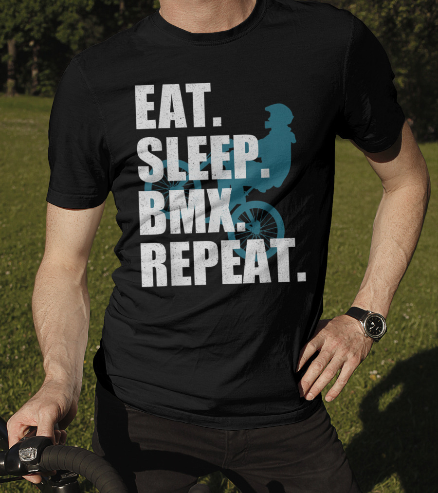 Eat Sleep BMX Repeat Funny Vintage BMX Rider T-Shirt