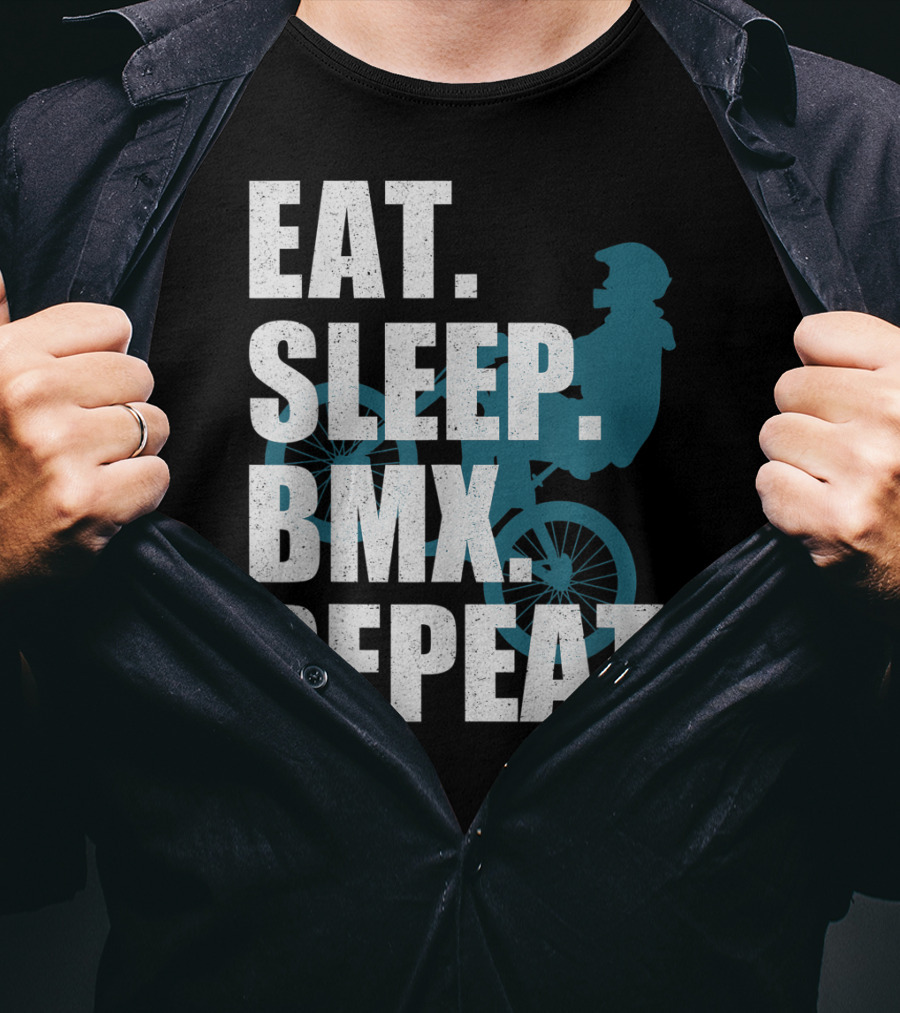 Eat Sleep BMX Repeat Funny Vintage BMX Rider T-Shirt