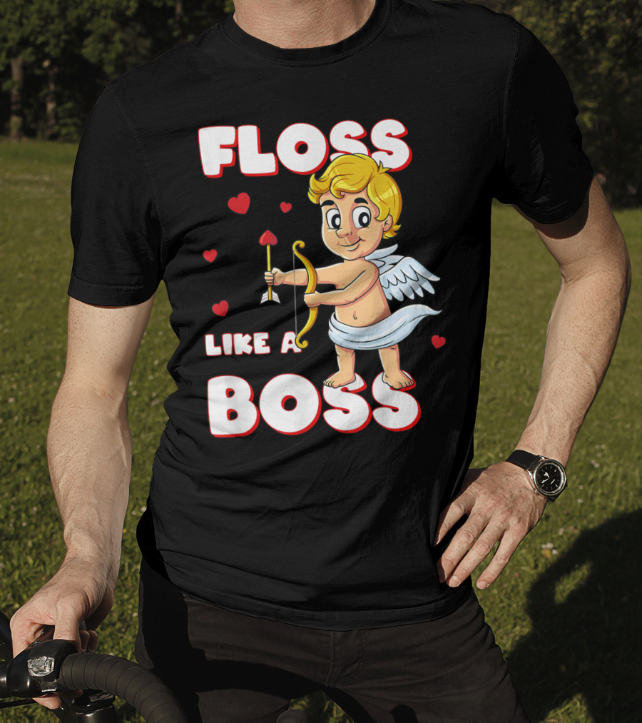Floss Like A Boss Cupid Valentine's Day Bow Arrow Hearts T-Shirt