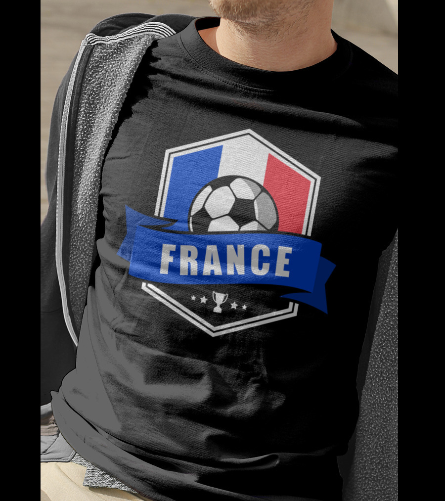 France Soccer French Team Ball Flag Trophy Fan T-Shirt