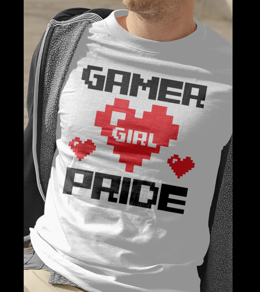 Gamer Girl Pride Pixel Heart Cute Female Gaming T-Shirt