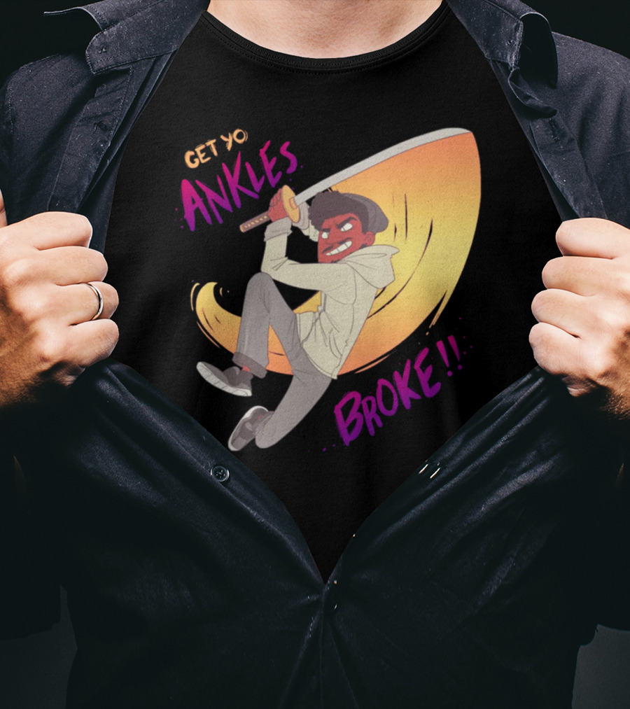 Get Yo Ankles Broke Animated Sword Action Scene T-Shirt