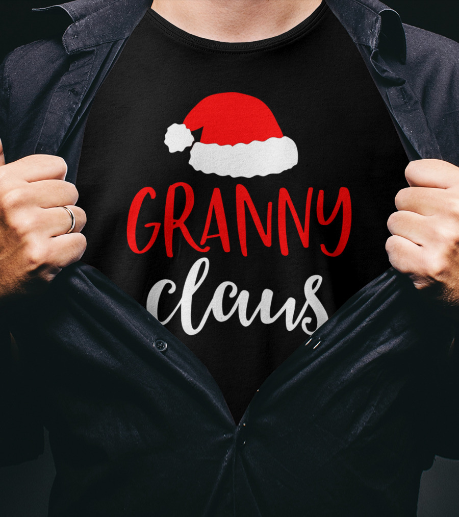 Granny Claus Christmas Santa Hat T-Shirt