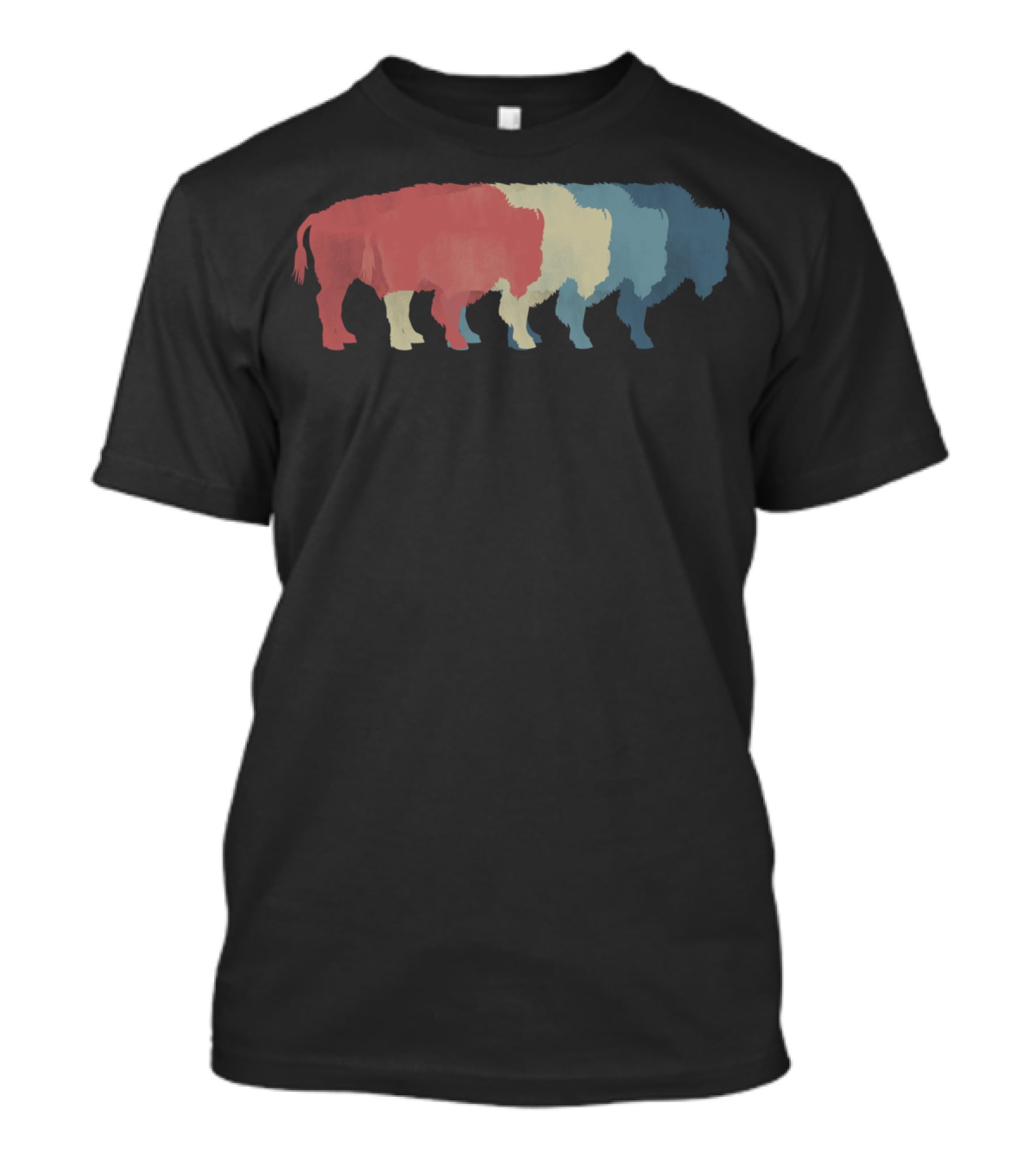 Save Buffalo Bison Colorful Silhouette Graphic 365 T-Shirt