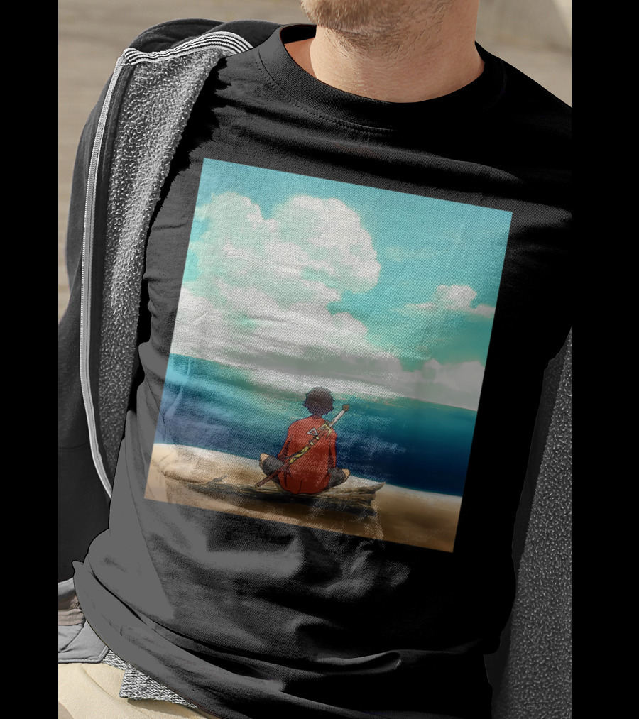Samurai Champloo Reflective Ocean Scene T-Shirt