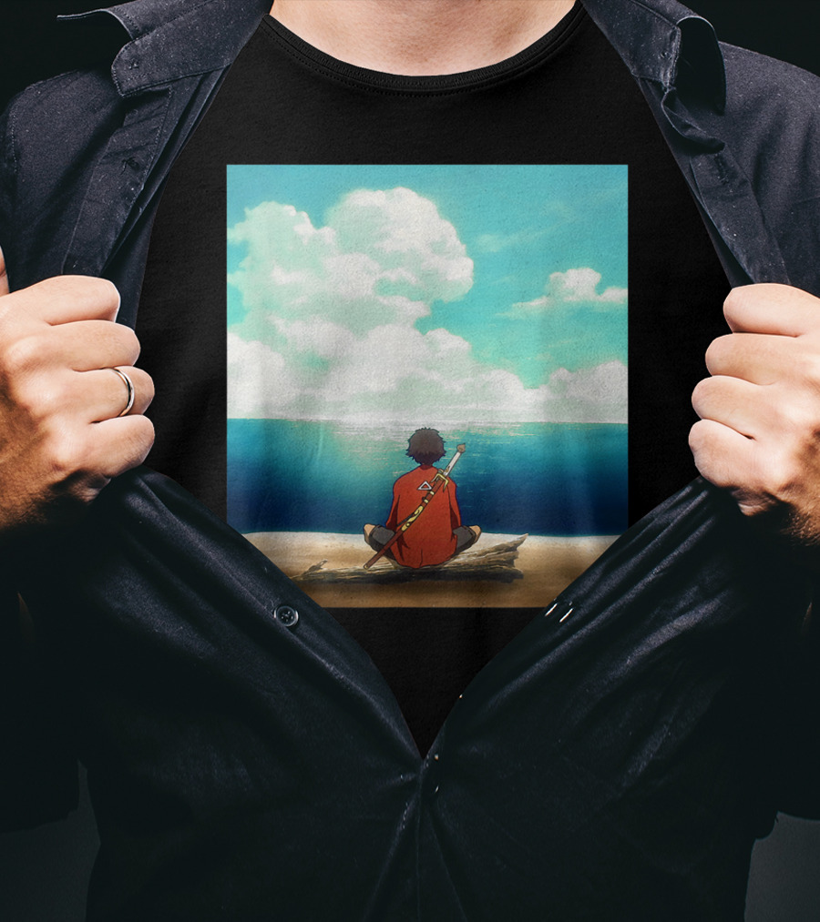 Samurai Champloo Reflective Ocean Scene T-Shirt