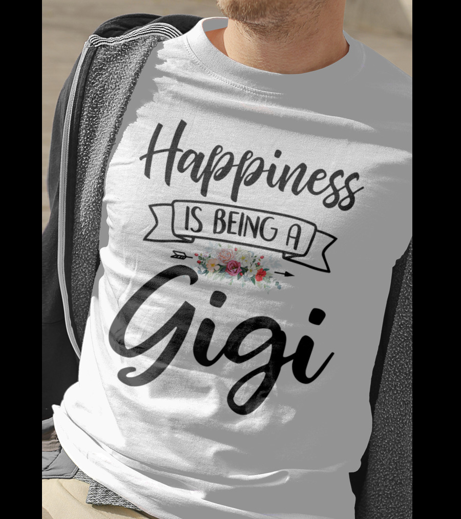 Happiness Is Being A Gigi Mother's Day Floral Wreath T-Shirt