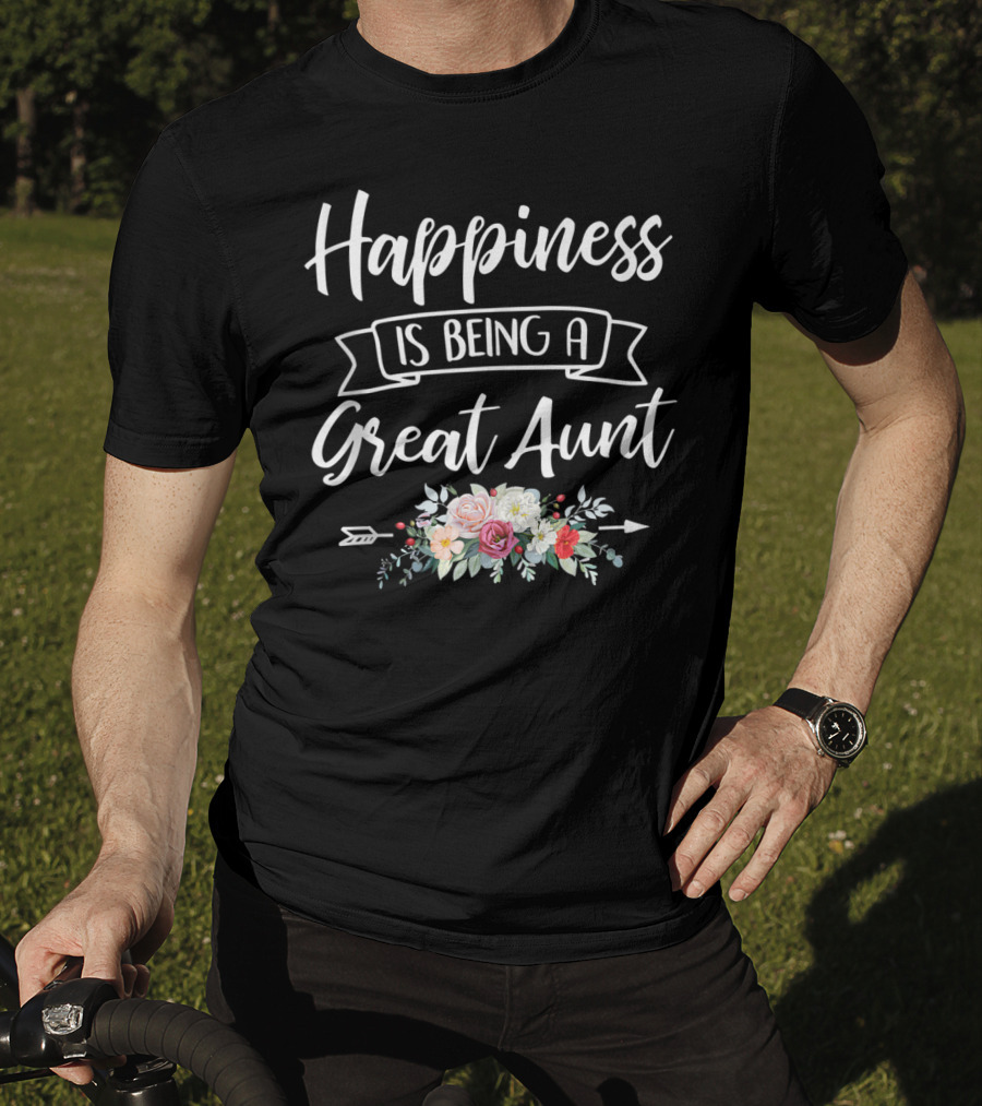 Happiness Is Being A Great Aunt Floral Arrow T-Shirt