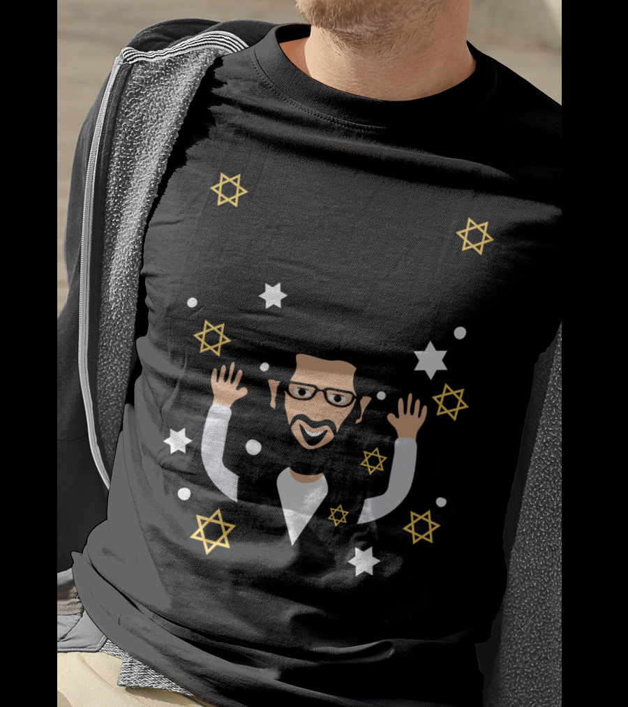 Happy Challah Days Hanukkah Chanukah Menorah Stars Dreidel Rabbi T-Shirt