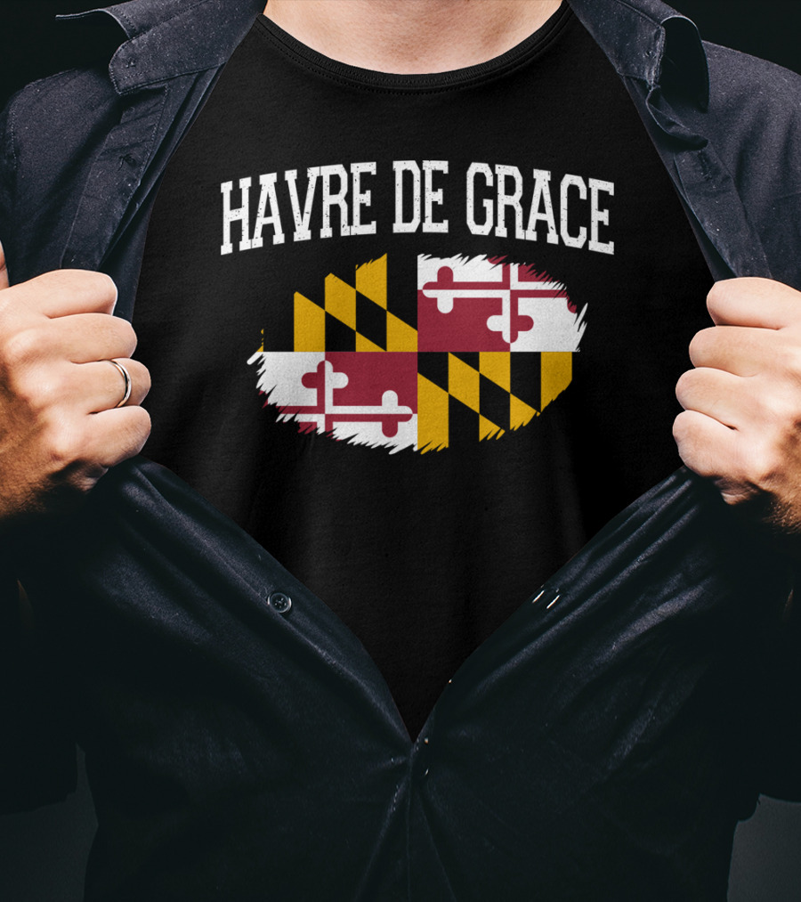 Havre De Grace Maryland Flag Vintage Usa T-Shirt