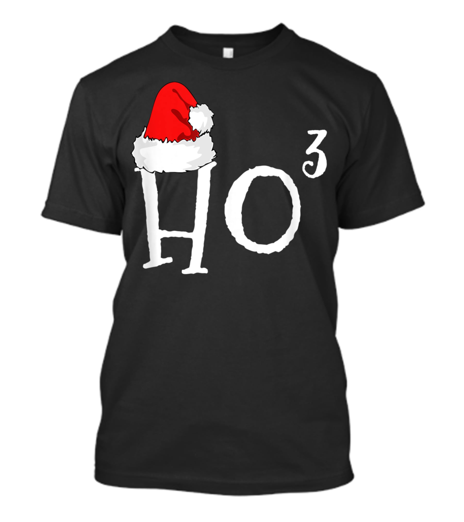 Ho3 Cubed Santa Hat Christmas Hohoho Math Teacher T-Shirt