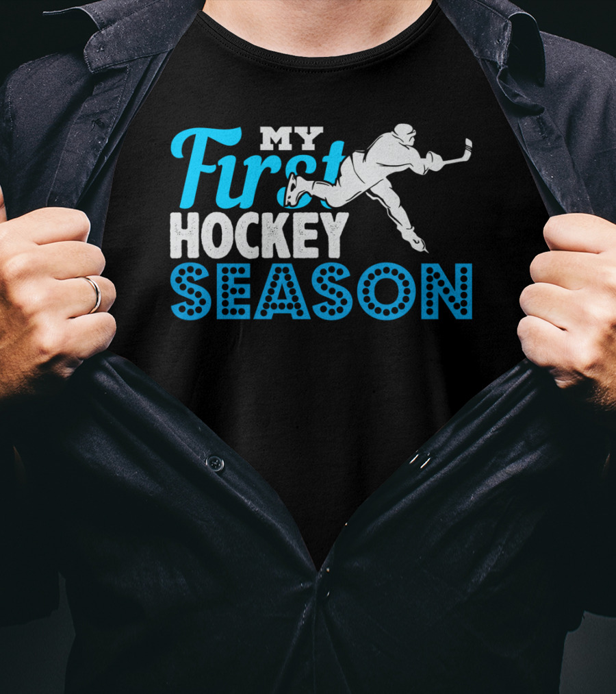 My First Hockey Season Ice Hockey Boy Girl Team Goalie Defense T-Shirt
