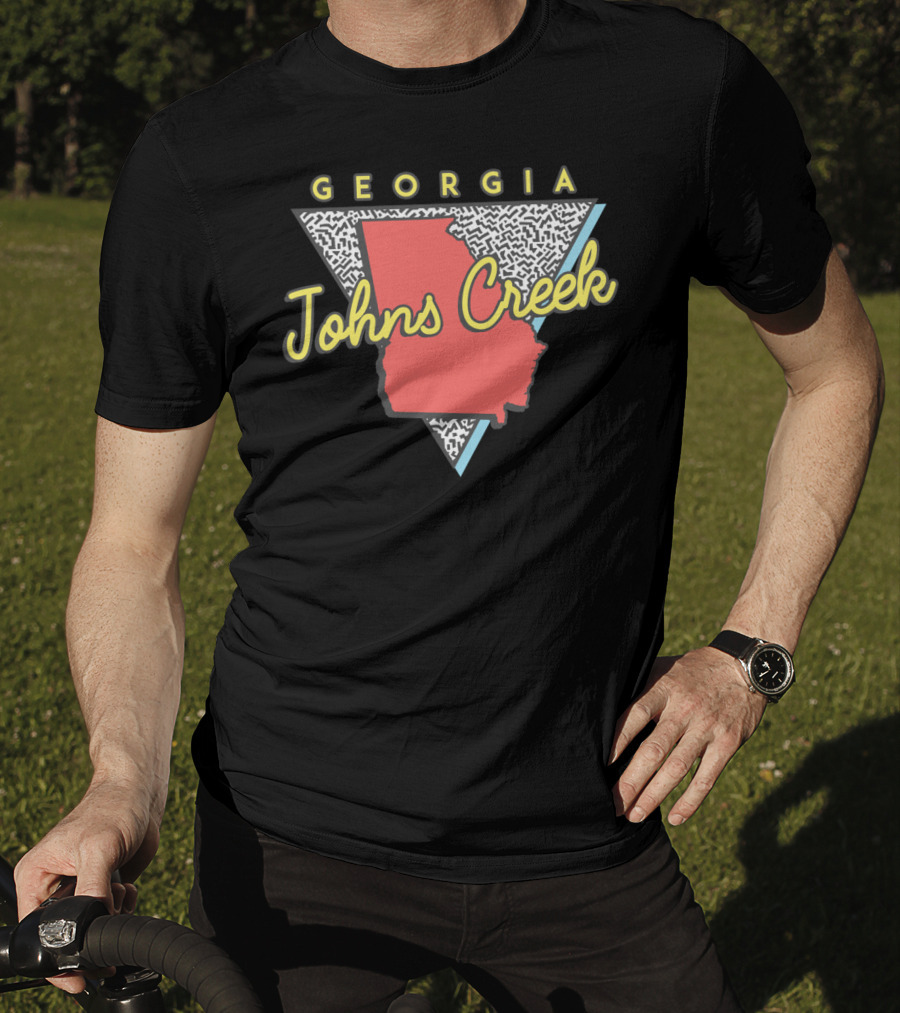 Johns Creek Georgia Retro Souvenir Design With Map T-Shirt