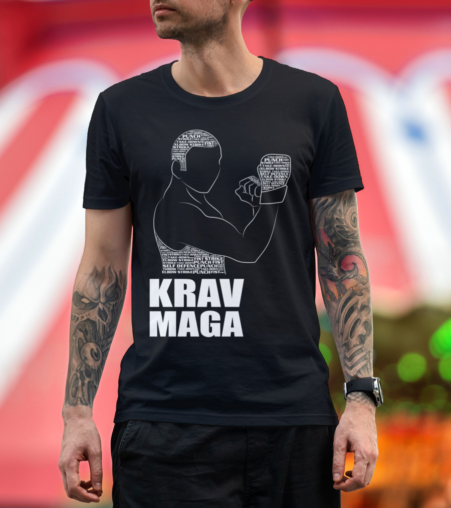 Krav Maga Men Self Defense Instructor Punch Strike Technique T-Shirt