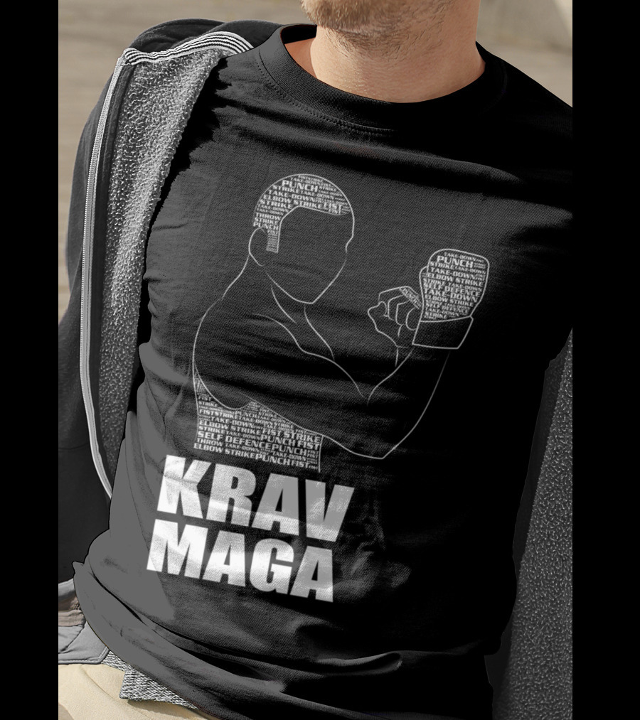 Krav Maga Men Self Defense Instructor Punch Strike Technique T-Shirt