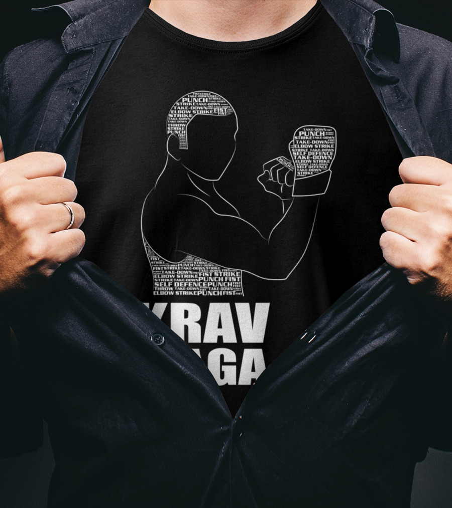 Krav Maga Men Self Defense Instructor Punch Strike Technique T-Shirt