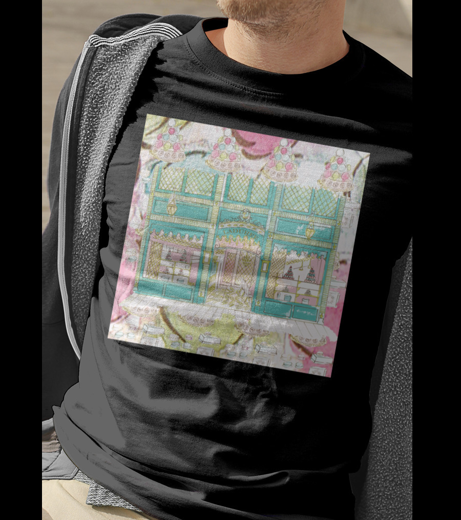 Laduree Shop Window Pastel Colour Macarons French Patisserie Display T-Shirt