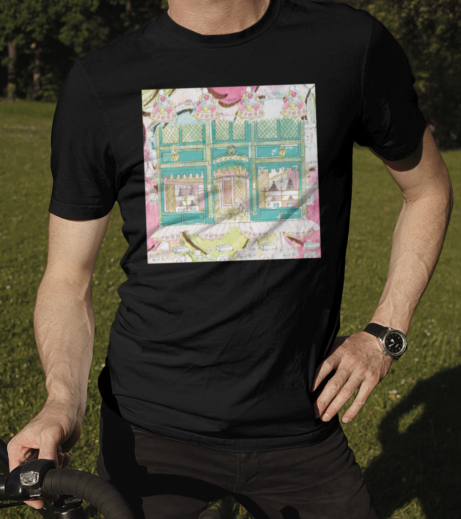 Laduree Shop Window Pastel Colour Macarons French Patisserie Display T-Shirt