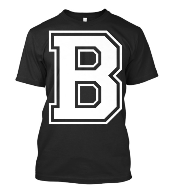 Old School Letter B Initial Retro College T-Shirt
