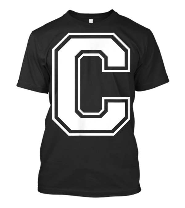 Letter C Name Initial Group Match Old School Block T-Shirt