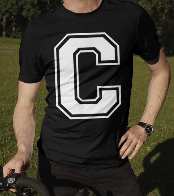 Letter C Name Initial Group Match Old School Block T-Shirt
