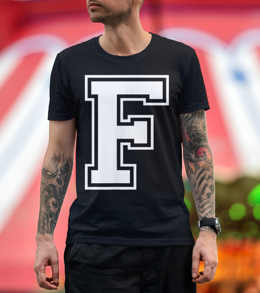 F Letter Name Initial Group Match Old School T-Shirt