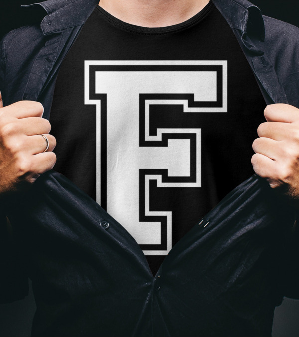 F Letter Name Initial Group Match Old School T-Shirt
