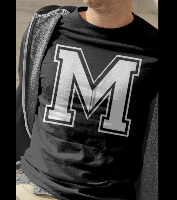 Letter M Initial Old School T-Shirt