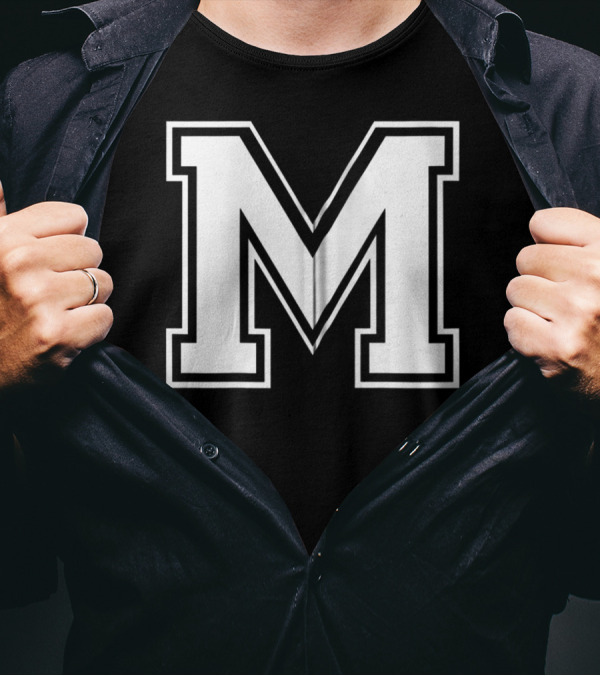 Letter M Initial Old School T-Shirt