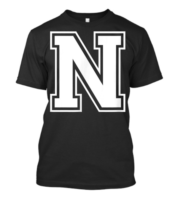 N Letter Initial Old School T-Shirt