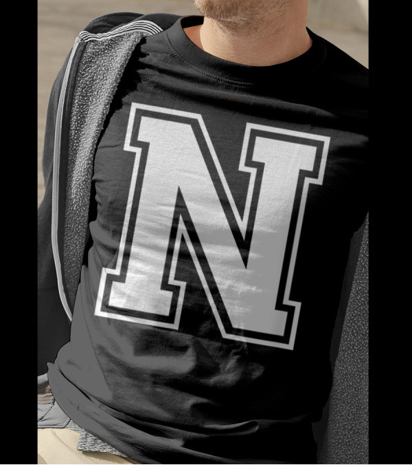 N Letter Initial Old School T-Shirt