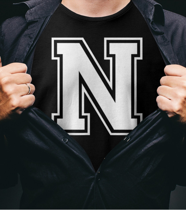 N Letter Initial Old School T-Shirt