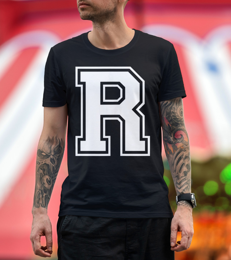 R Name Initial Old School Style Letter T-Shirt