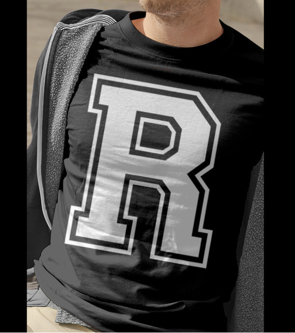 R Name Initial Old School Style Letter T-Shirt