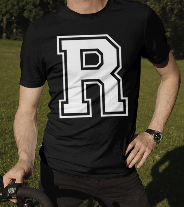 R Name Initial Old School Style Letter T-Shirt