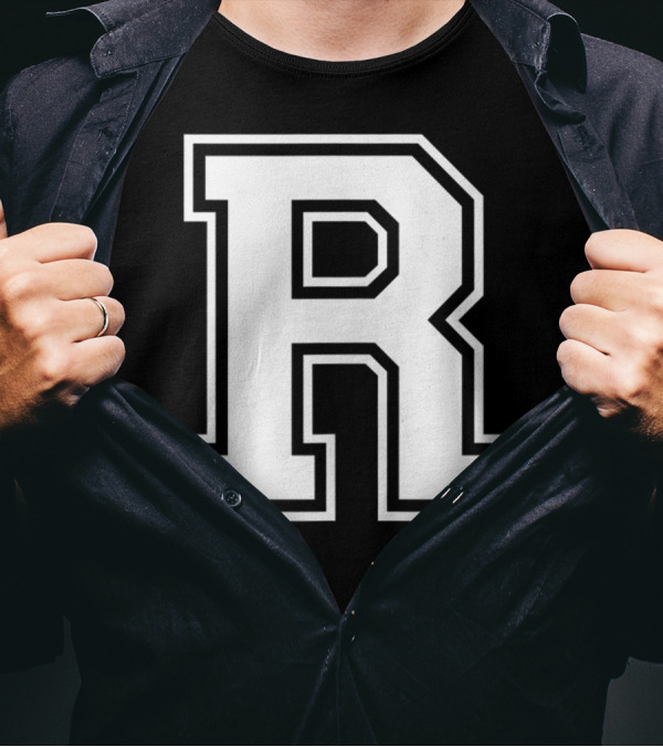 R Name Initial Old School Style Letter T-Shirt