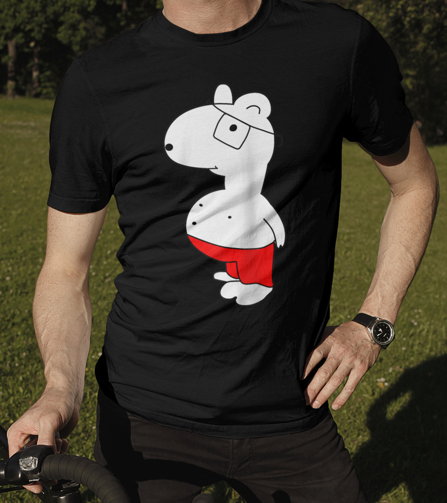 Marcuskun Bear Character With Glasses And Red Shorts T-Shirt