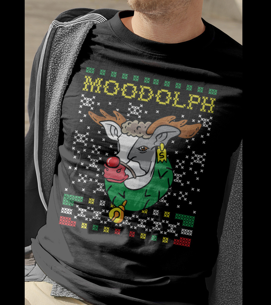 Moodolph Moo Cow Reindeer Christmas Holiday T-Shirt