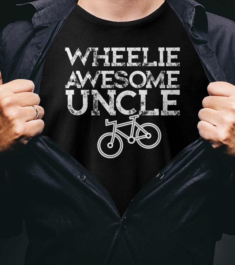 Wheelie Awesome Uncle Mountain Biking T-Shirt