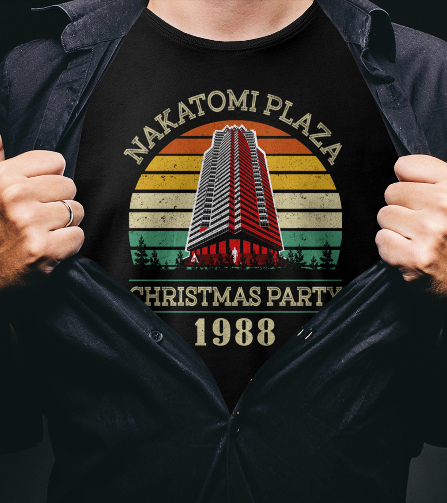 Nakatomi Plaza Christmas Party 1988 Retro Men Boy Pop Culture T-Shirt
