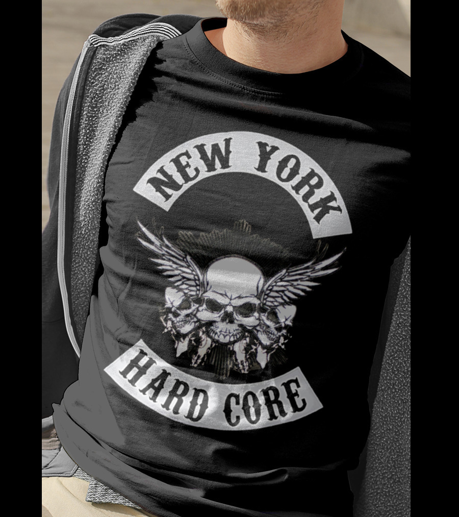New York Hard Core Skull Wings Nyhc Usa Straight Edge T-Shirt