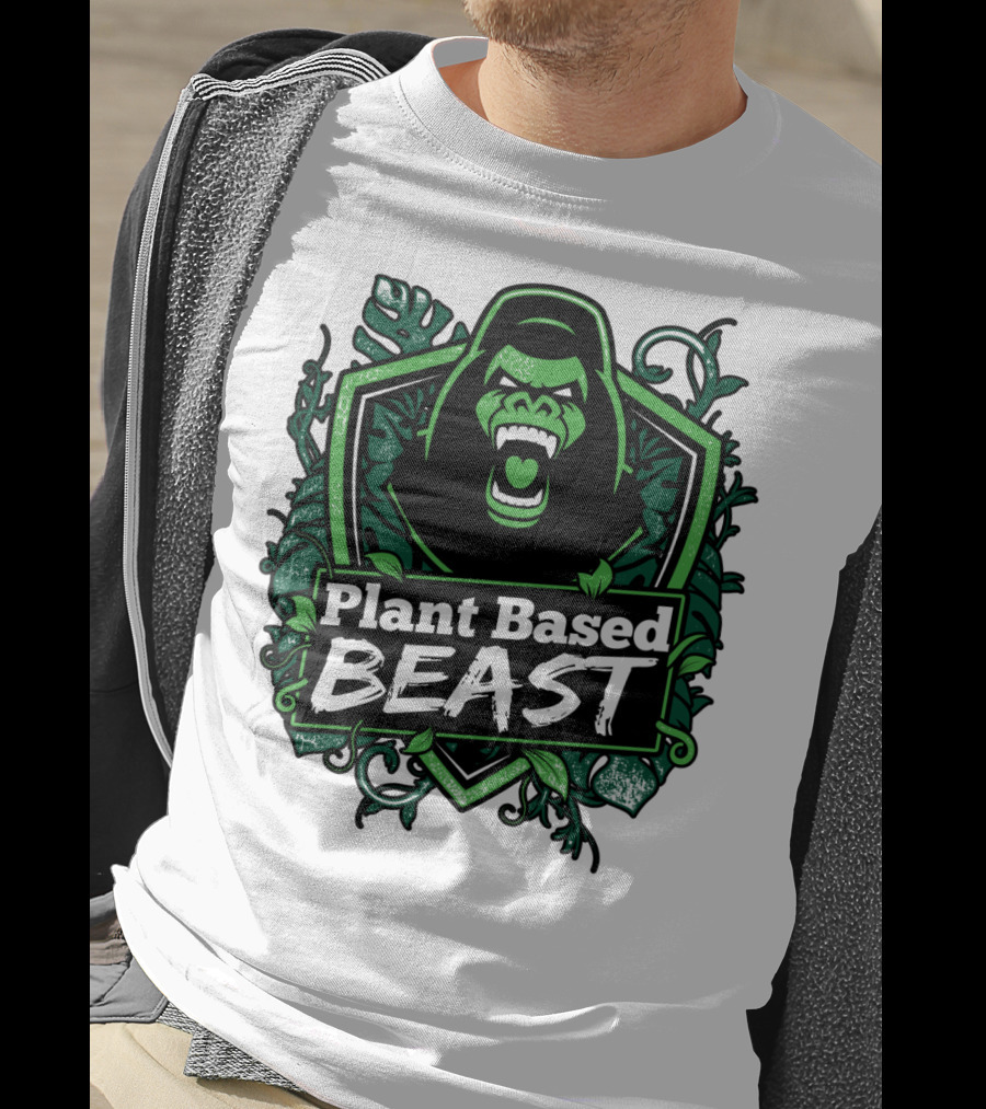 Plant Based Beast Fitness Gorilla Bodybuilding Jungle Strength T-Shirt