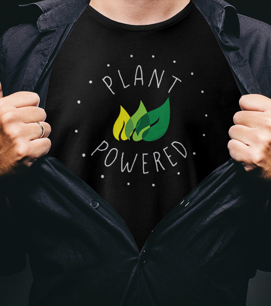 Plant Powered Vegan Vegetarian Leaf T-Shirt